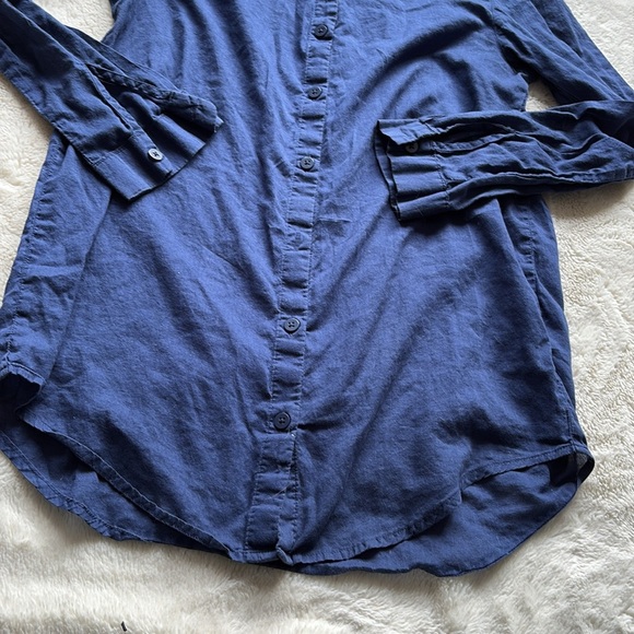 Divided Blue 100% Cotton Button Down Long Sleeve - Picture 3 of 6